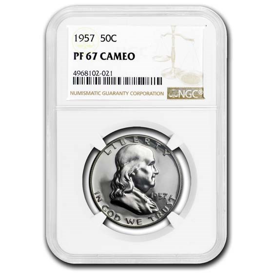 1957 Franklin Half Dollar PF-67 CAM NGC 1957 Franklin Half Dollar PF-67 CAM NGC