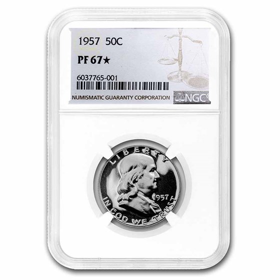 1957 Franklin Half Dollar PF-67* NGC 1957 Franklin Half Dollar PF-67* NGC