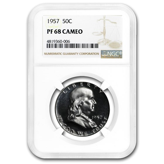 1957 Franklin Half Dollar PF-68 Cameo NGC 1957 Franklin Half Dollar PF-68 Cameo NGC