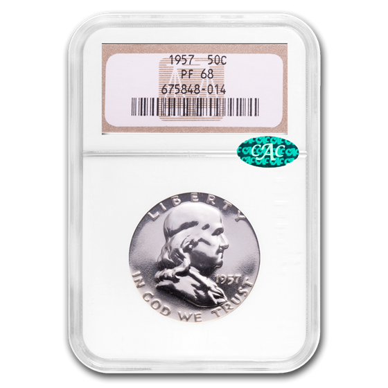 1957 Franklin Half Dollar PF-68 NGC (CAC) 1957 Franklin Half Dollar PF-68 NGC (CAC)