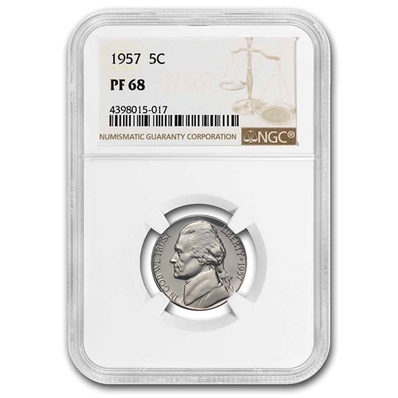 1957 Jefferson Nickel PF-68 NGC 1957 Jefferson Nickel PF-68 NGC