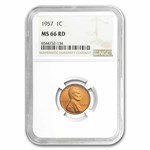 1957 Lincoln Cent MS-66 NGC (Red)