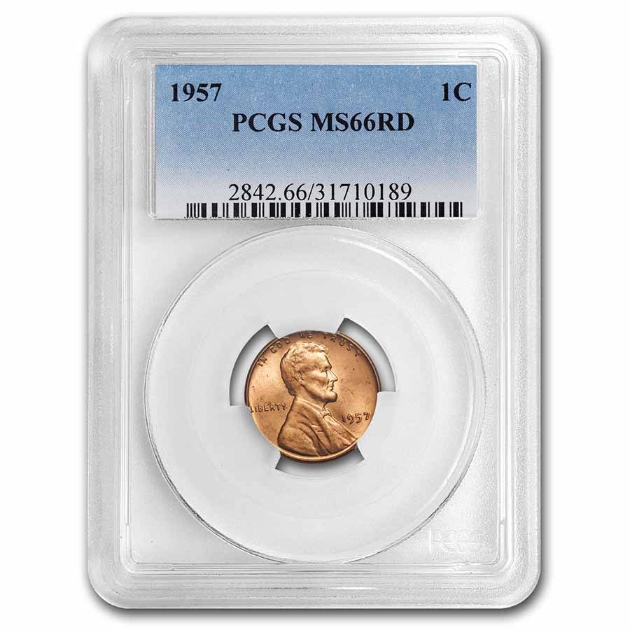 1957 Lincoln Cent MS-66 PCGS (Red)