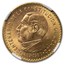 1957 Mexico Gold 10 Peso Constitution Centennial MS-63 NGC