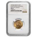 1957 Mexico Gold 10 Peso Constitution Centennial MS-63 NGC