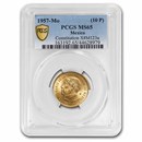 1957 Mexico Gold 10 Peso Constitution Centennial MS-65 PCGS