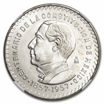 1957 Mexico Silver 1 Peso Constitution MS-65 NGC