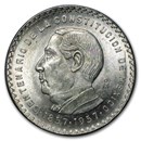 1957 Mexico Silver 5 Pesos Constitution XF/AU (ASW .4179 oz)