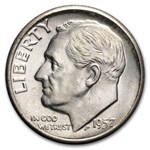 1957 Roosevelt Dime 50-Coin Roll BU