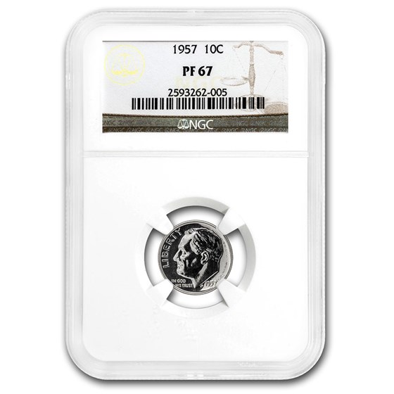 1957 Roosevelt Dime PF-67 NGC 1957 Roosevelt Dime PF-67 NGC