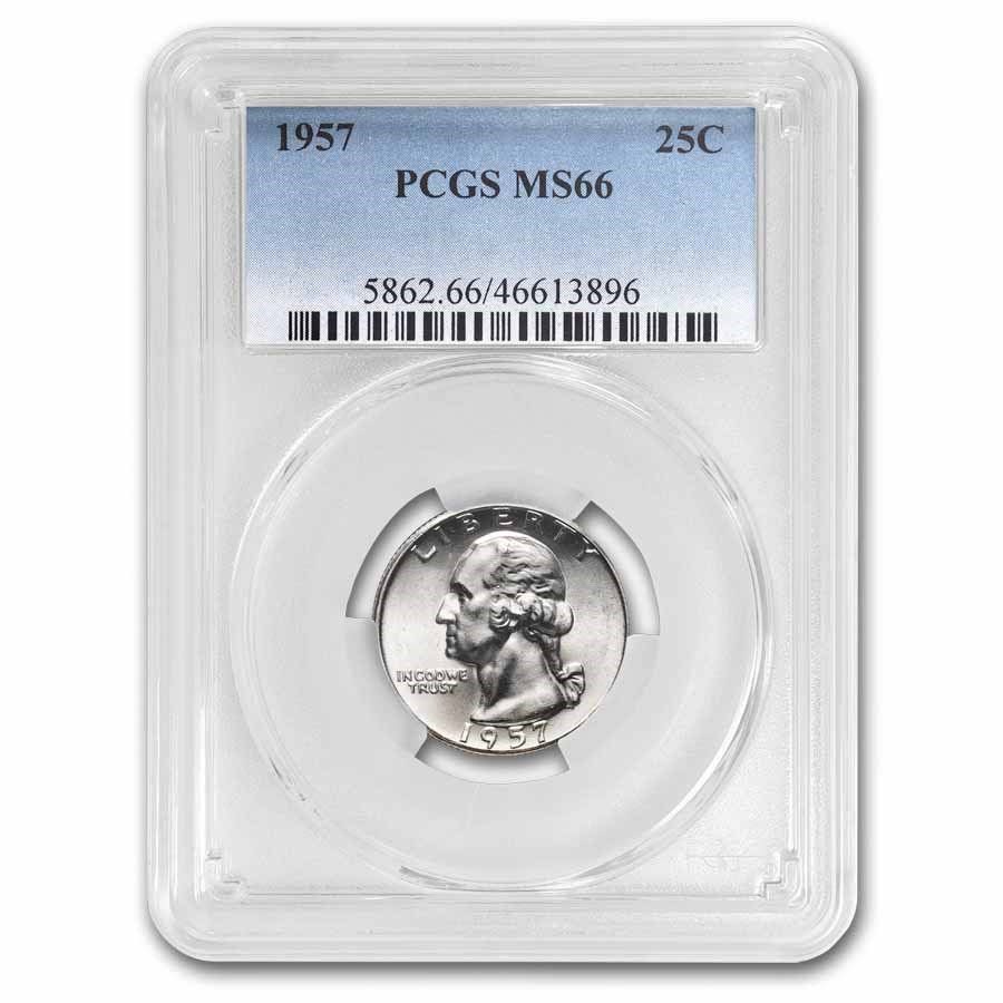 1957 Washington Quarter MS-66 PCGS