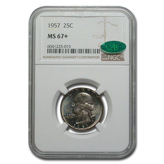 1957 Washington Quarter MS-67+ NGC CAC 1957 Washington Quarter MS-67+ NGC CAC
