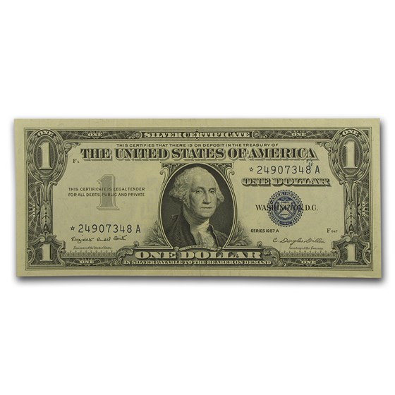 1957s* $1.00 Silver Certificate AU (Star Note) 1957s* $1.00 Silver Certificate AU (Star Note)