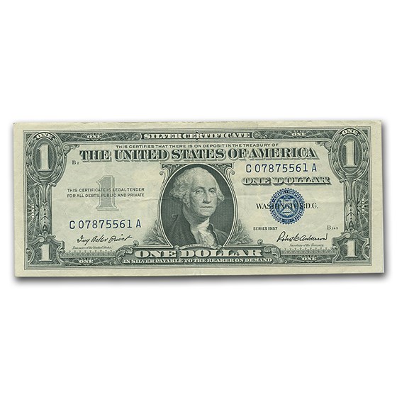 1957s $1.00 Silver Certificate AU