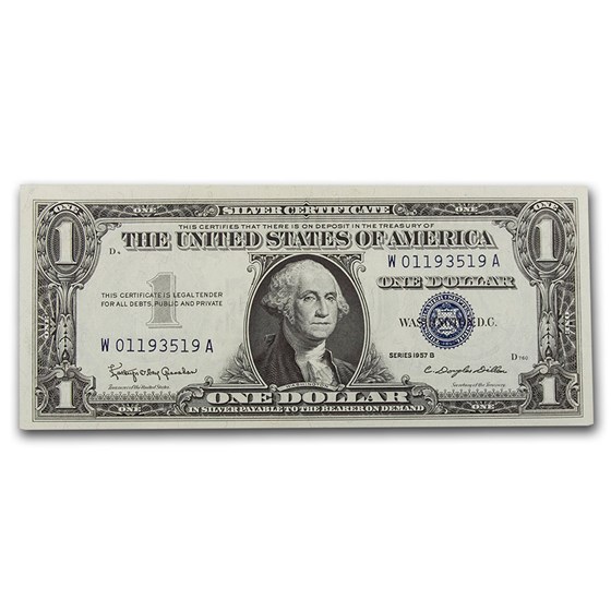 1957s $1.00 Silver Certificate CCU 1957s $1.00 Silver Certificate CCU