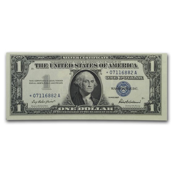 1957s* $1.00 Silver Certificate CU (Star Note) 1957s* $1.00 Silver Certificate CU (Star Note)