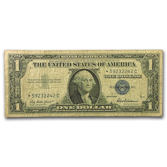 1957s* $1.00 Silver Certificate Cull/Good (Star Note) 1957s* $1.00 Silver Certificate Cull/Good (Star Note)