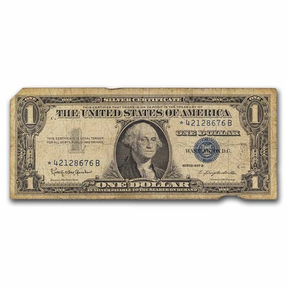 1957s* $1.00 Silver Certificate G/VG (Star Note) 1957s* $1.00 Silver Certificate G/VG (Star Note)