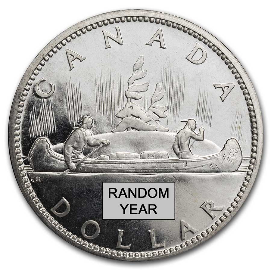 Brilliant Uncirculated 1955 Canada Silver 1 Dollar From Mint's Roll 