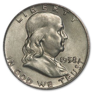 1958-D Franklin Half Dollar Fine/AU
