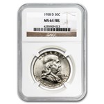 1958-D Franklin Half Dollar MS-64 NGC (FBL)