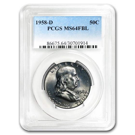 1958-D Franklin Half Dollar MS-64 PCGS (FBL) 1958-D Franklin Half Dollar MS-64 PCGS (FBL)