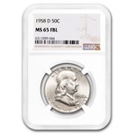 1958-D Franklin Half Dollar MS-65 NGC (FBL)
