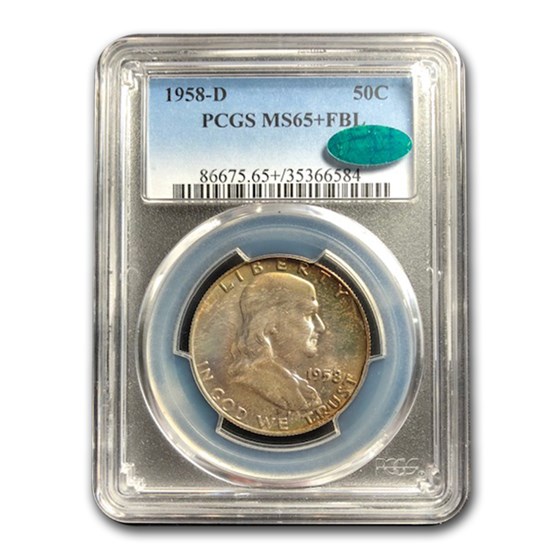 1958-D Franklin Half Dollar MS-65+ PCGS CAC (FBL) 1958-D Franklin Half Dollar MS-65+ PCGS CAC (FBL)
