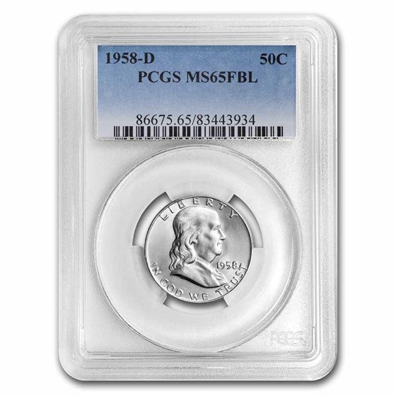 1958-D Franklin Half Dollar MS-65 PCGS (FBL) 1958-D Franklin Half Dollar MS-65 PCGS (FBL)