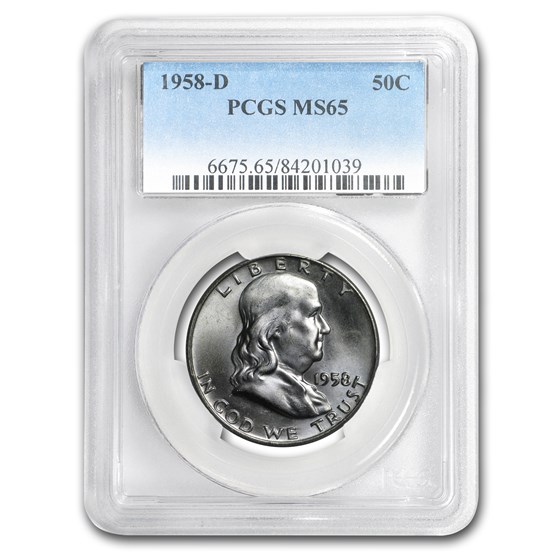 1958-D Franklin Half Dollar MS-65 PCGS 1958-D Franklin Half Dollar MS-65 PCGS
