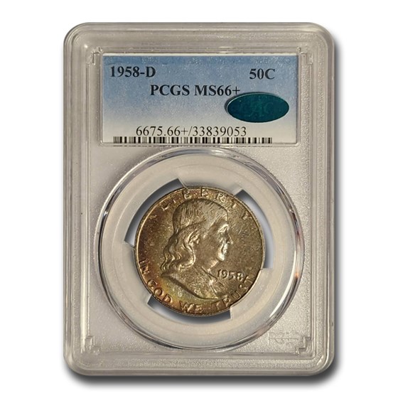 1958-D Franklin Half Dollar MS-66+ PCGS (Beautifully Toned) 1958-D Franklin Half Dollar MS-66+ PCGS (Beautifully Toned)