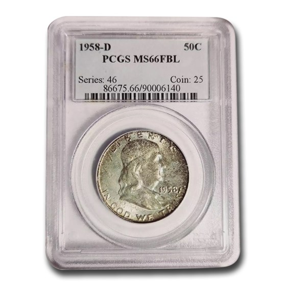 1958-D Franklin Half Dollar MS-66 PCGS (FBL) 1958-D Franklin Half Dollar MS-66 PCGS (FBL)