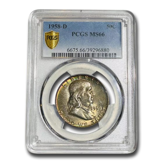 1958-D Franklin Half Dollar MS-66 PCGS 1958-D Franklin Half Dollar MS-66 PCGS