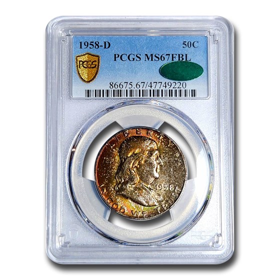 1958-D Franklin Half Dollar MS-67 PCGS CAC (FBL) 1958-D Franklin Half Dollar MS-67 PCGS CAC (FBL)
