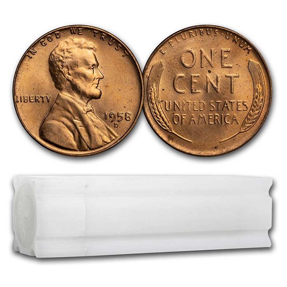 1958-D Lincoln Cent 50-Coin Roll BU 1958-D Lincoln Cent 50-Coin Roll BU
