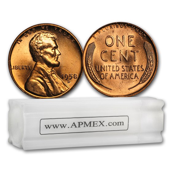 1958-D Lincoln Cent 50-Coin Roll BU 1958-D Lincoln Cent 50-Coin Roll BU