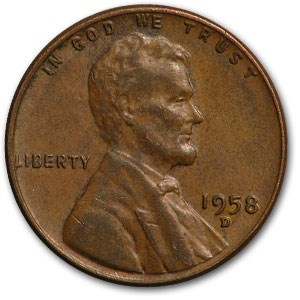 1958-D Lincoln Cent Fine+ 1958-D Lincoln Cent Fine+