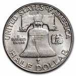 1958 Franklin Half Dollar 20-Coin Roll BU (Bank Wrapped)