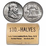 1958 Franklin Half Dollar 20-Coin Roll BU (Bank Wrapped)