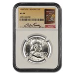 1958 Franklin Half Dollar MS-64 NGC (T-II Reverse, Fivaz)