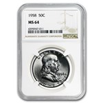 1958 Franklin Half Dollar MS-64 NGC