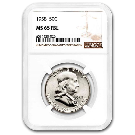 1958 Franklin Half Dollar MS-65 NGC (FBL) 1958 Franklin Half Dollar MS-65 NGC (FBL)