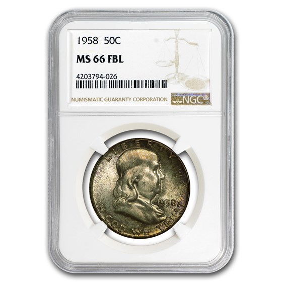 1958 Franklin Half Dollar MS-66 NGC (FBL) 1958 Franklin Half Dollar MS-66 NGC (FBL)