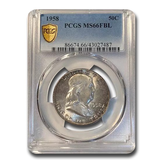 1958 Franklin Half Dollar MS-66 PCGS (FBL, Toned) 1958 Franklin Half Dollar MS-66 PCGS (FBL, Toned)