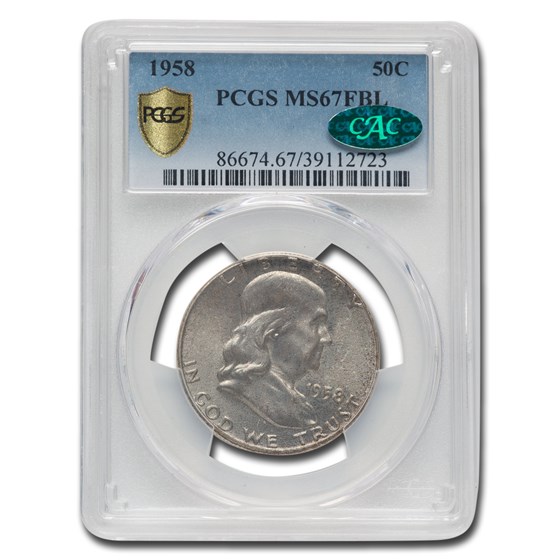 1958 Franklin Half Dollar MS-67 PCGS CAC (FBL) 1958 Franklin Half Dollar MS-67 PCGS CAC (FBL)