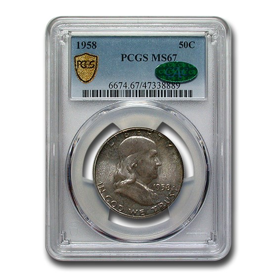 1958 Franklin Half Dollar MS-67 PCGS CAC 1958 Franklin Half Dollar MS-67 PCGS CAC