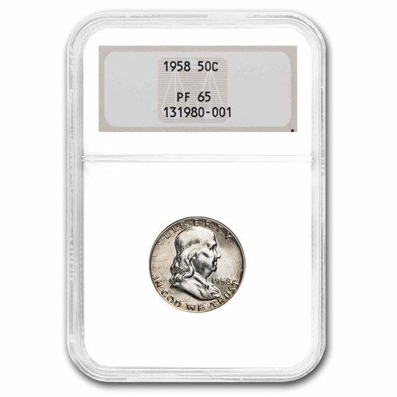 1958 Franklin Half Dollar PF-65 NGC 1958 Franklin Half Dollar PF-65 NGC
