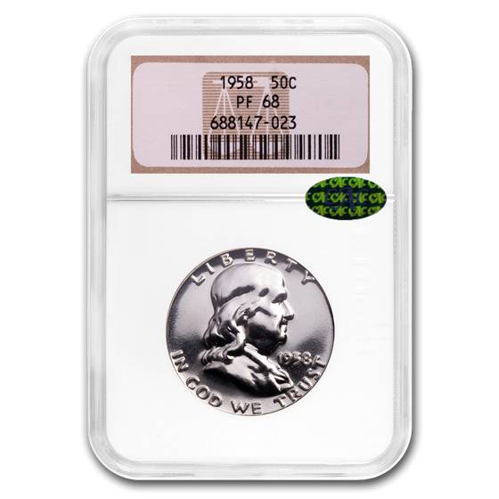 1958 Franklin Half Dollar PF-68 NGC (CAC) 1958 Franklin Half Dollar PF-68 NGC (CAC)