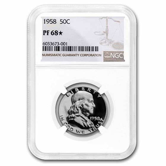 1958 Franklin Half Dollar PF-68* NGC 1958 Franklin Half Dollar PF-68* NGC