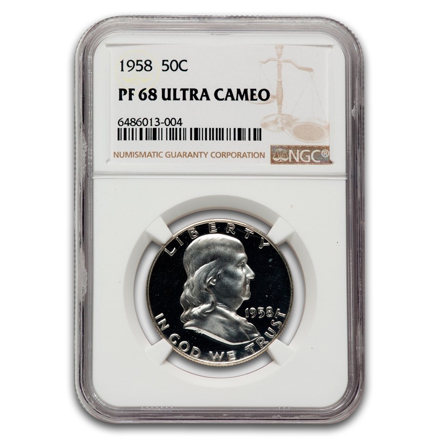 1958 Franklin Half Dollar PF-68 UCAM NGC